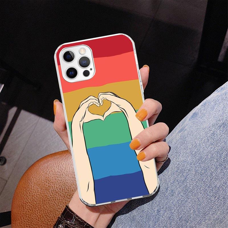 Liebe Ist Liebe LGBT Regenbogen Handyhülle Für iPhone 17 Air 16 Pro Max 16E 15 + 14 Plus 11 12 13 Mini 7 8 SE Geschenk Druck Abdeckung Fundas