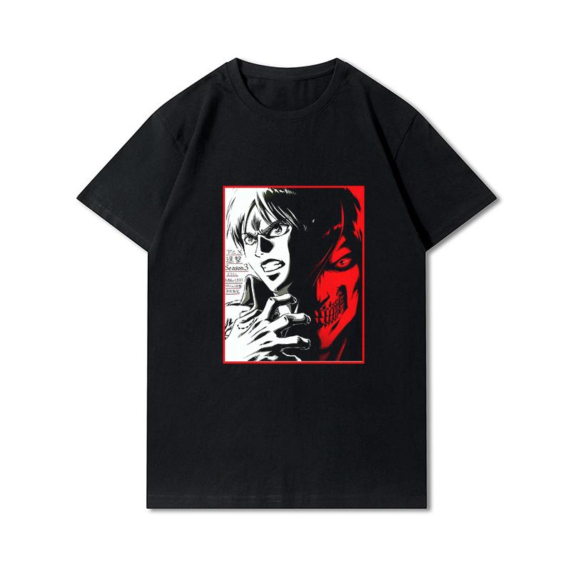 Plus Size Anime Attack On Titan Women's T-shirt Levi·Ackerman Eye Punk Tops Summer Harajuku Loose Gothic Short Sleeves Tshirt