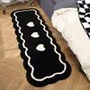 1PC Heart Black & White Rug Door Tuftting Mat Soft Thick Fluffy Tuftted Door Floor Carpet Bathroom Absorbent Toilet Kitchen Rug