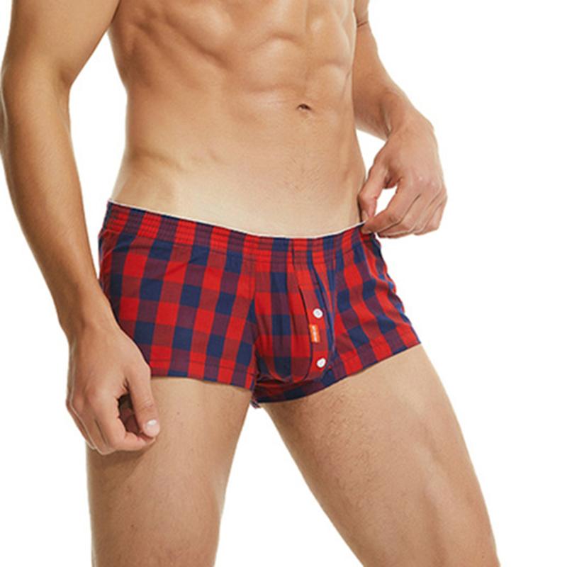 Medvilninės vyriškos languotos trumpikės Vyriški apatiniai Šortai Namų šortai Vyriškos kelnaitės Vyriškos pižamos kelnės