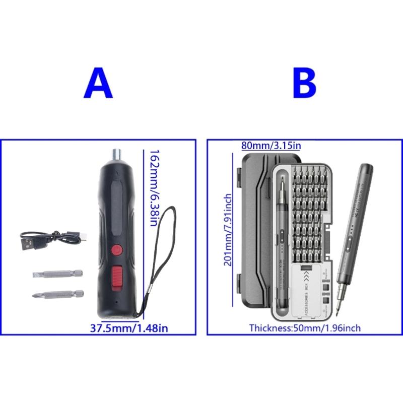 46 in 1 Electric Screwdriver Adjustable 3.7V USB C Rechargeable Removable Replaceable Power Tool for Mobile Phone