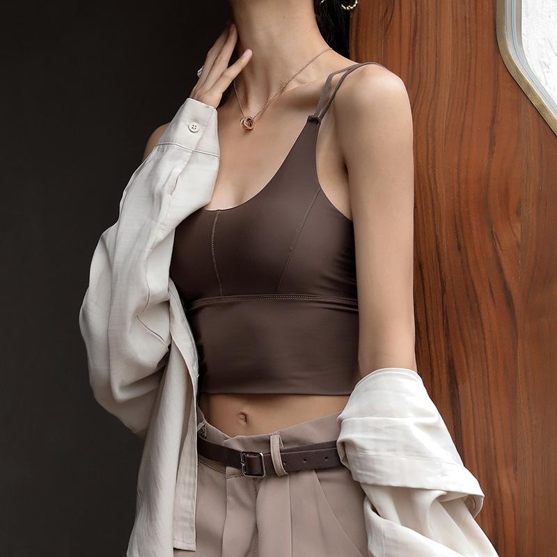 Ice Silk Beauty Back Strap Short Female Summer Shoulder Strap with A New Chest Pad Back Heart Thin Jacket To Wear Outside