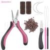 GlamorDove Hair Extension Kit – 3 Hole Pliers, C-Shaped Hooks, Loop Tools, Seam Ripper & 200pcs 4.0 Micro Beads