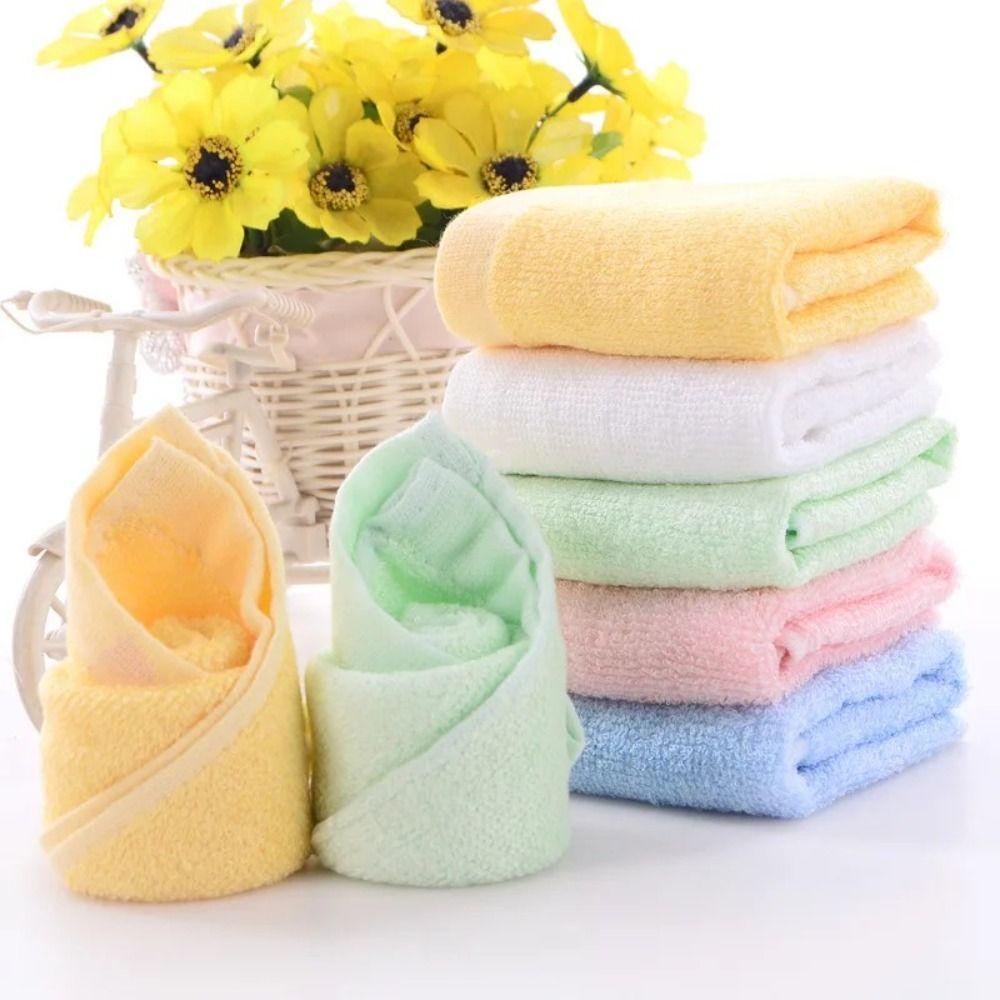5PCS Fiber Fabric Children Towel Super Soft Wash Face Towel Saliva Towel Hand Towel Bathing