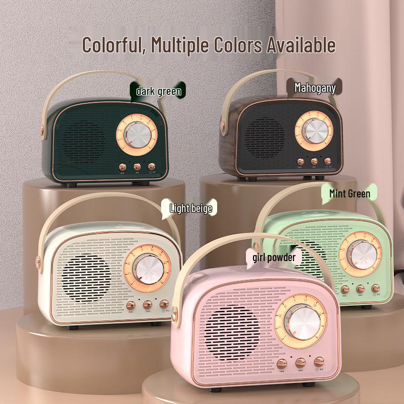 Retro Mini Portable Bluetooth Speaker for Women - Ideal Gift for Students