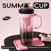 Reusable Drinking Mug Iced Coffee Cup Gradient Color Smoothie Cup 950ml Tumbler