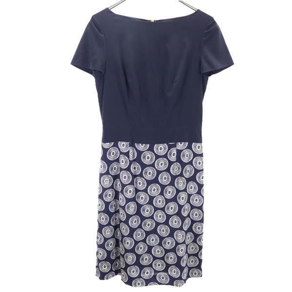 Tory Burch Silk Blend Short Sleeve One Piece 2 Navy System Women Used