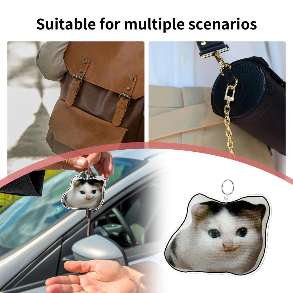 Cute Cat Keychains Chubby Kitten Keyring Trinket Bag Ornament Animal Cat Pendant Keys Holder Purse Bag Accessories DIY Gifts