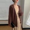 Soft V-neck Loose Wool & Cashmere Sweater Coat