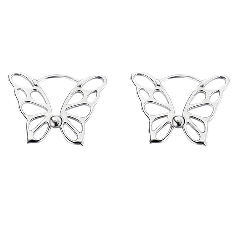 

earrings ladies 925 silver butterfly hoop earrings Unleash your unique charm ring earrings Compatible with metal allergies birthday mother s day