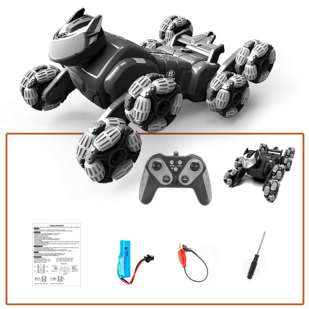 2.4Ghz 8 Wheel Stunt Mechanical Dog RC Cars With Music Double-Sided Driving 4WD Drift RC Stunt Mechanical Robots Dog Toys Gifts For Kids