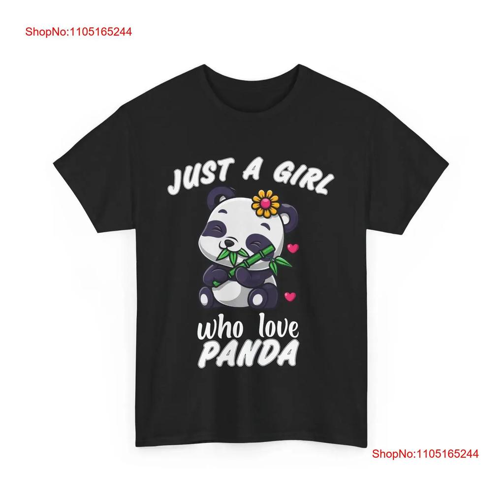 Panda T Shirt Just A Girl Who Loves Pandas Animals Lovers Unisex Girls Vintage Top For Everyday Wear Versatile Stretched