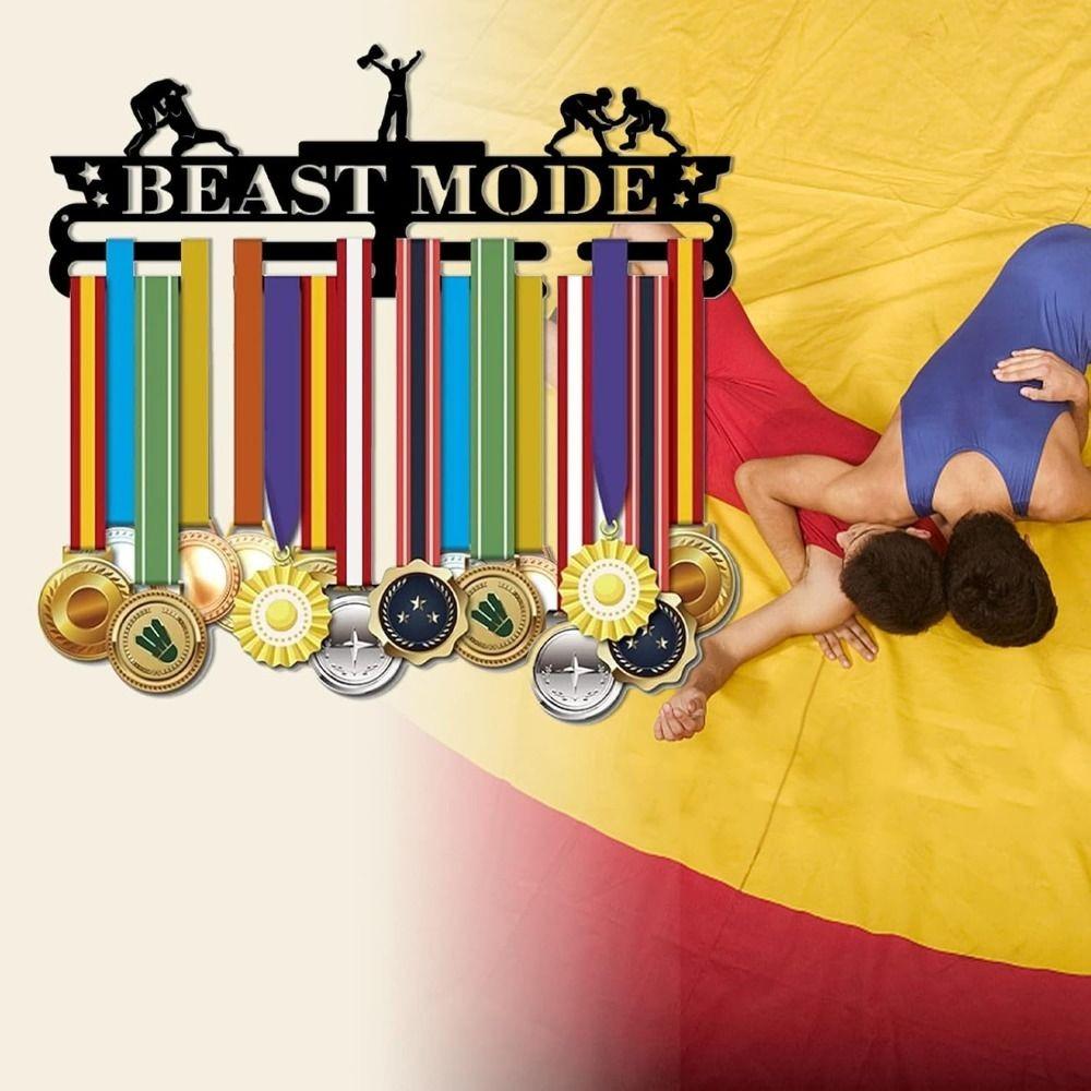 Metal Medal Holder Wall Rack Award Display Black Iron