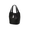 DakS Black Leather Check Decoration Tote Bag S Dcba6e154bk