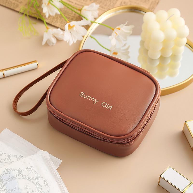 Women's 2025 Portable Waterproof Cosmetic Bag with Brush and Lipstick Storage, Layered Travel Pouch