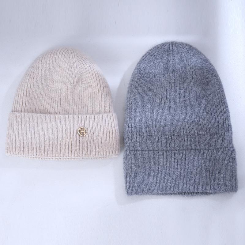 Knitted Winter Warm Womens Hat Hat Fleece Thickened Windproof Wool Hat