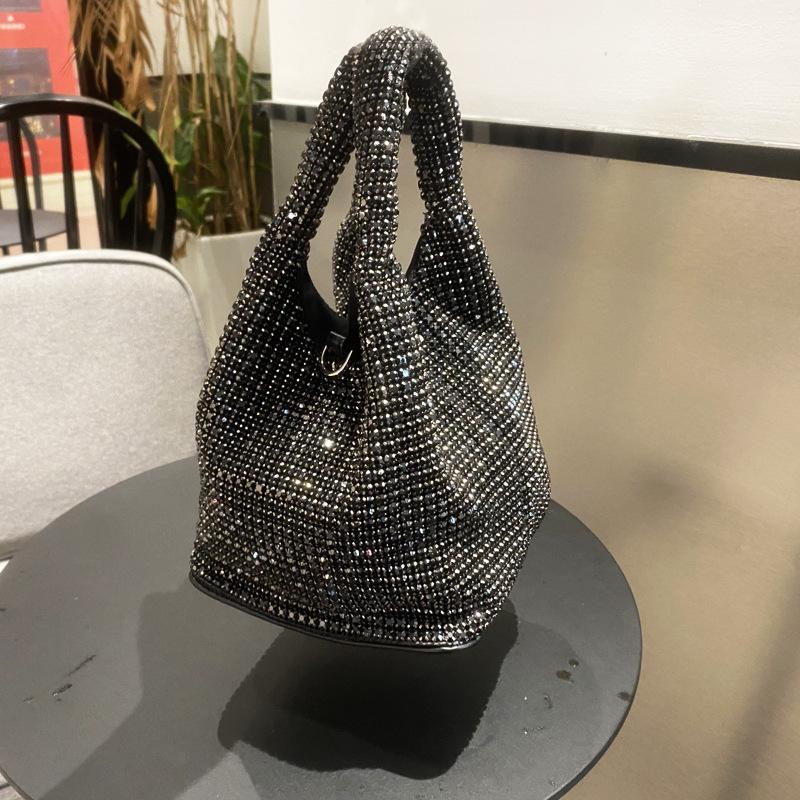 Fashionable Diamond-embellished Water Bucket Shape Evening Bag For Women New Spring 2024 Collection Wholesale