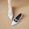French Sweet Bow Pointed Rivets Heightening Single Shoes 2025 Spring New Niche Temperament Mary Jane Shoes Women