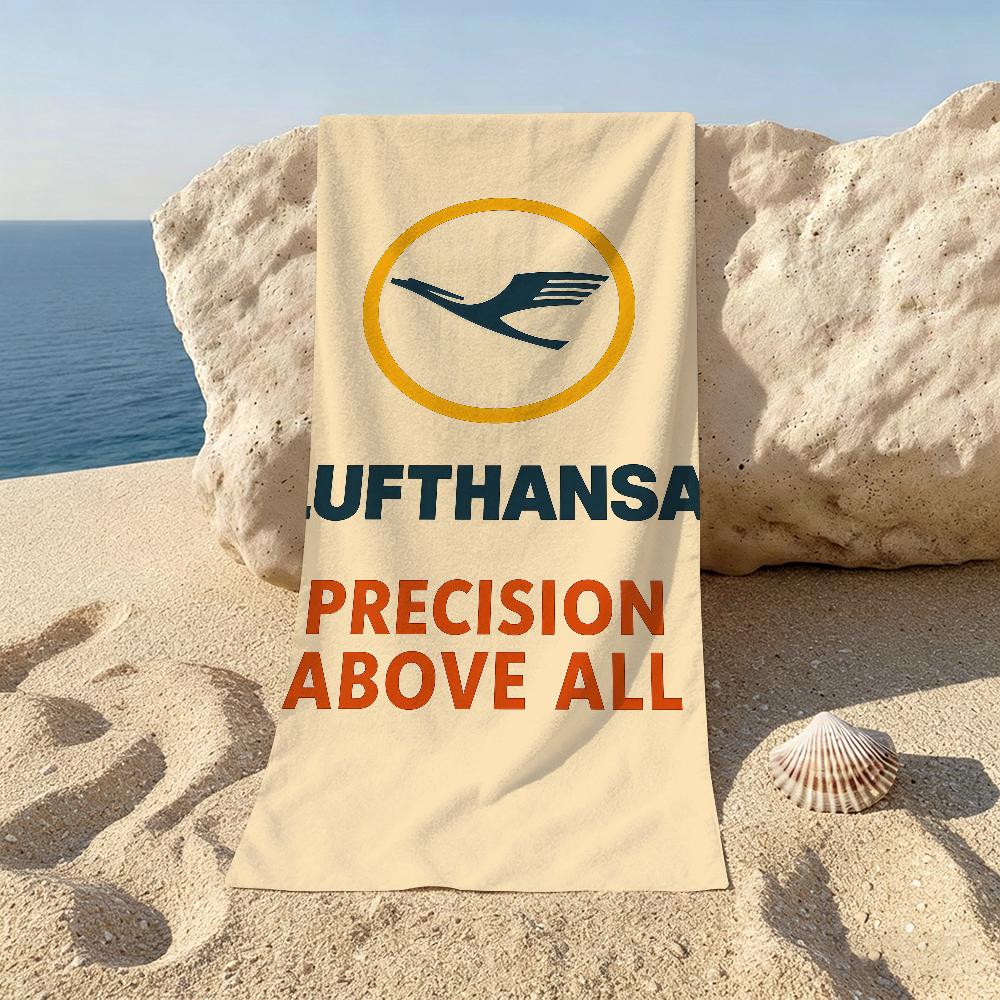 Német L-lufthansa Német Strandtörölköző Strandokra Jóga Stúdiókba Edzőtermekbe Gyógyfürdőkbe Medencékhez és Piknikezéshez STJ40x70CM beige