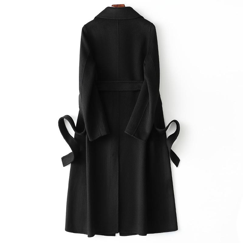 Hepburn-Style Women's Slim Fit Double-Faced Cashmere Wool Coat 2024