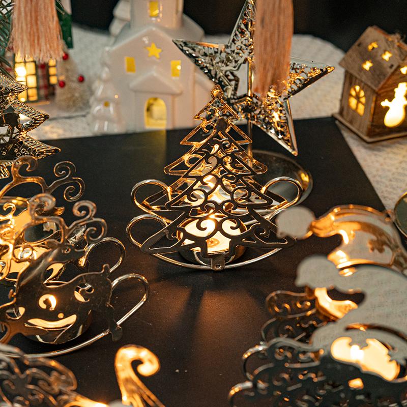 Christmas Candlestick Christmas Decorations Home Decor Elegant Classic Christmas Theme Scene Setting Various Styles