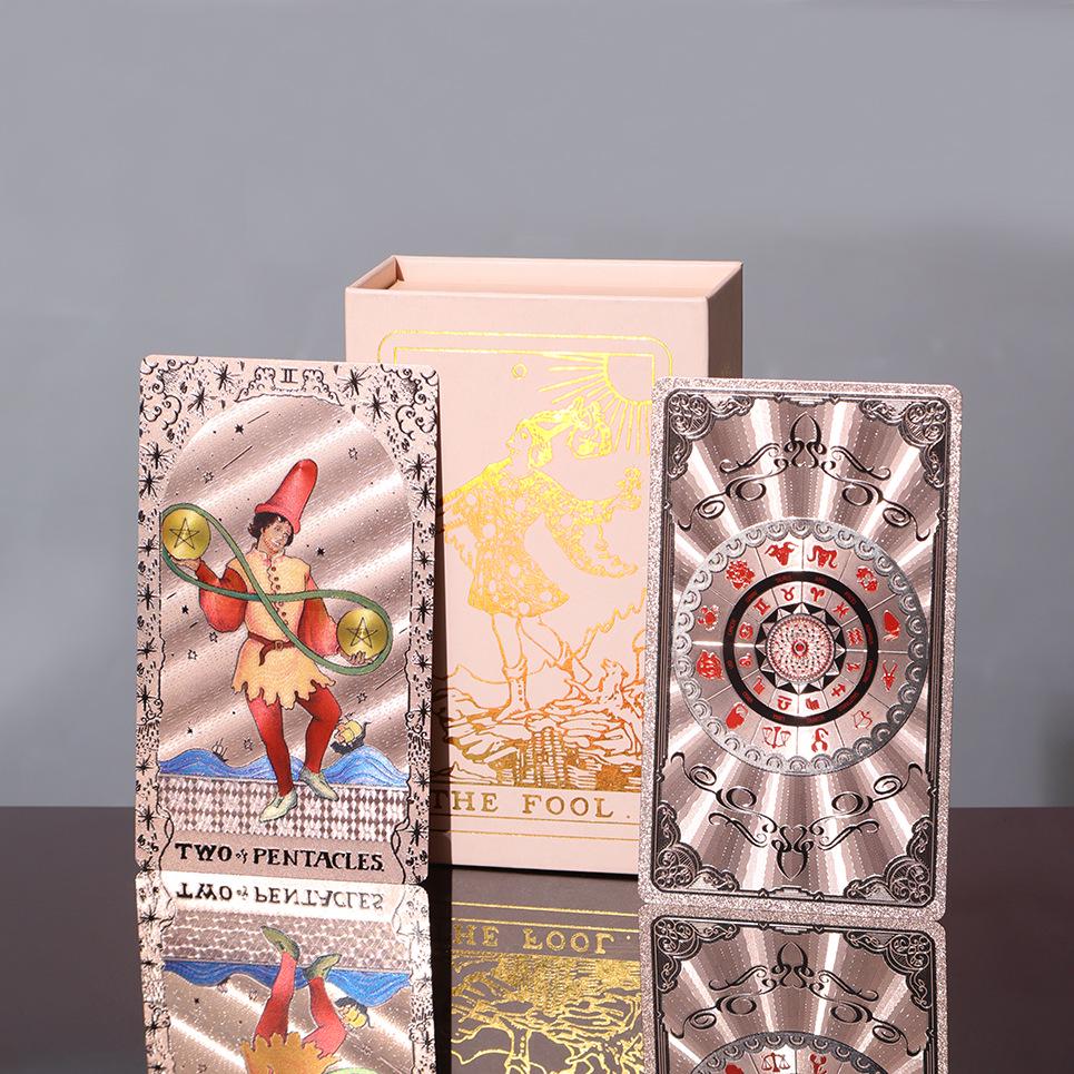 Genuine Weite Gold Foil PET Tarot Deck - Full Set Printed Tarot Board Game Cards