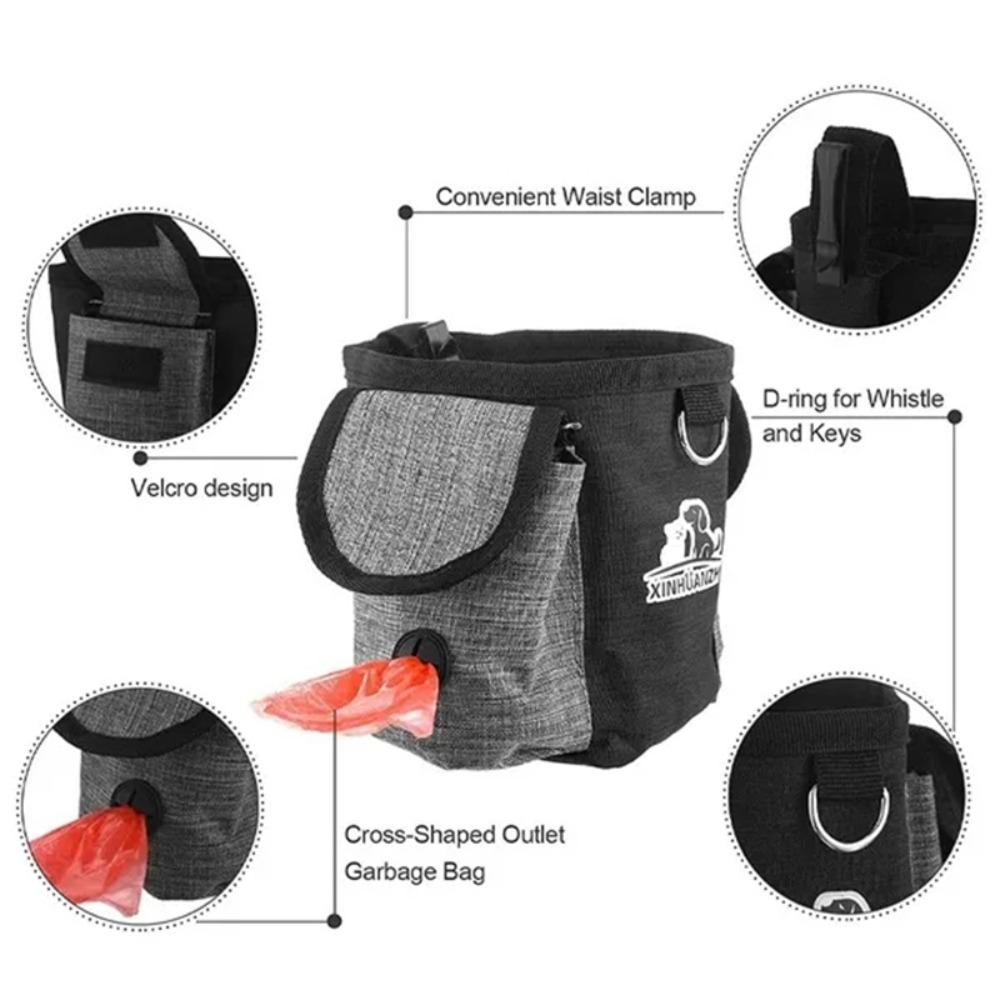 Oxford Dog Training Pouch Large Capacity Dog Snack Bag Detachable Dog Treat Bag  Outdoor