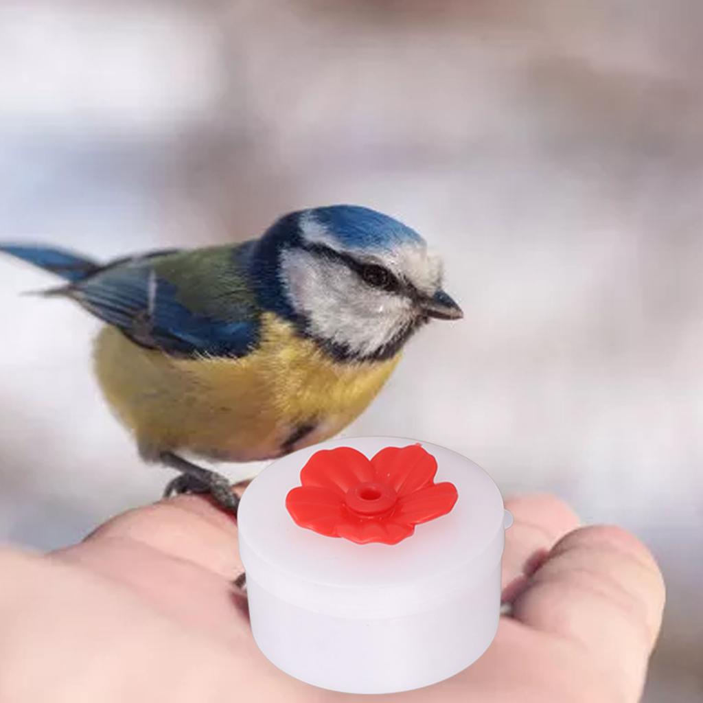 4pcs Feeder Flower Shaped Handheld Bird Feeder Wild Bird Feeding Tool for Outdoor Garden Yard