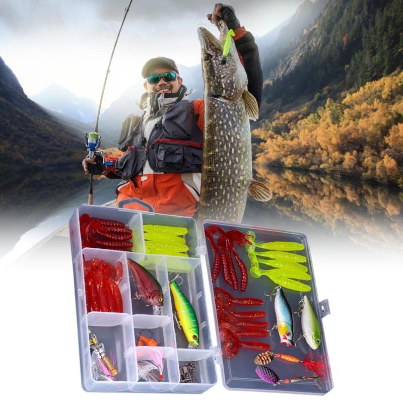 Outdoor Fishing Baits Set 51Pcs Lures With Carbon Steel Hook For Salmon Artificial Fishing Lure