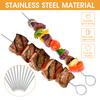 12Pcs BBQ Skewers Metal Stainless Steel Grilling Sticks Reusable for Outdoor Picnic Camping Cooking Party Accessories