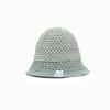 Poesiedame RING STRICK BUCKET HAT IN BLUE MIST