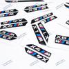 2Pcs Premium Fender Side Badge Emblem for BMW M Power X1 X2 X3 X4 X5 X6 Glossy Black Sticker Logo 6.8cm 8.4cm Car Styling Decor