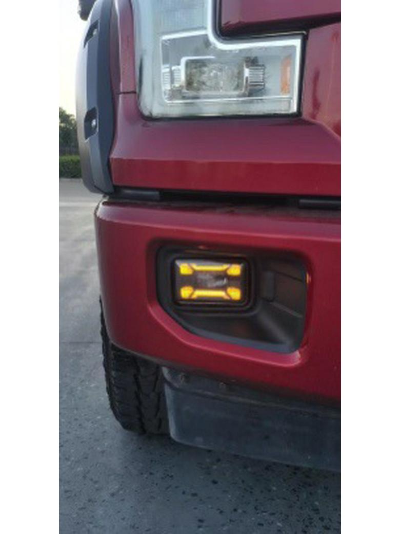 

Светодиодные двухцветные противотуманные фары и дневные ходовые огни для Ford F150 2015-2020 на передний бампер Kai Xuan Xi Yi