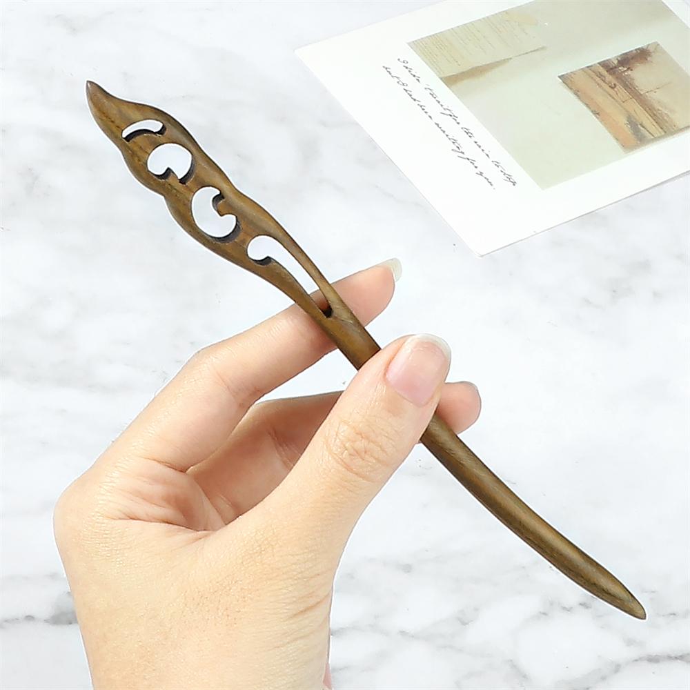 12 Styles Chinese Vintage Hairpins Green Sandalwood Ethnic Hair Sticks Women Girls High Quality Hairstyles Hair Accessories Gift