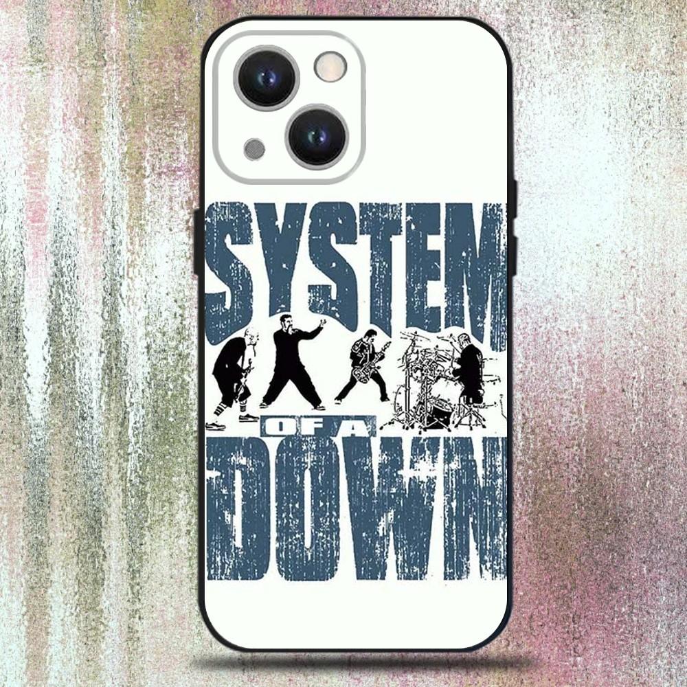 Band S-System of a D-Down Phone Case For iPhone 16,15,14,13,12,11 Plus,Pro Max,XS,X,XR,SE,Mini,8,7,Soft Silicone Black Cover