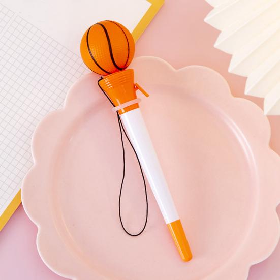 Ausziehbarer Kugelschreiber Sport Ball Faust-Topper Druck-Auswerfer Schnelltrocknend Glattes Schreiben Kugelschreiber Schüler Schulbürobedarf