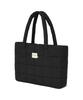 Covernat Woman Clover Heart Quilted Big Tote Bag Black