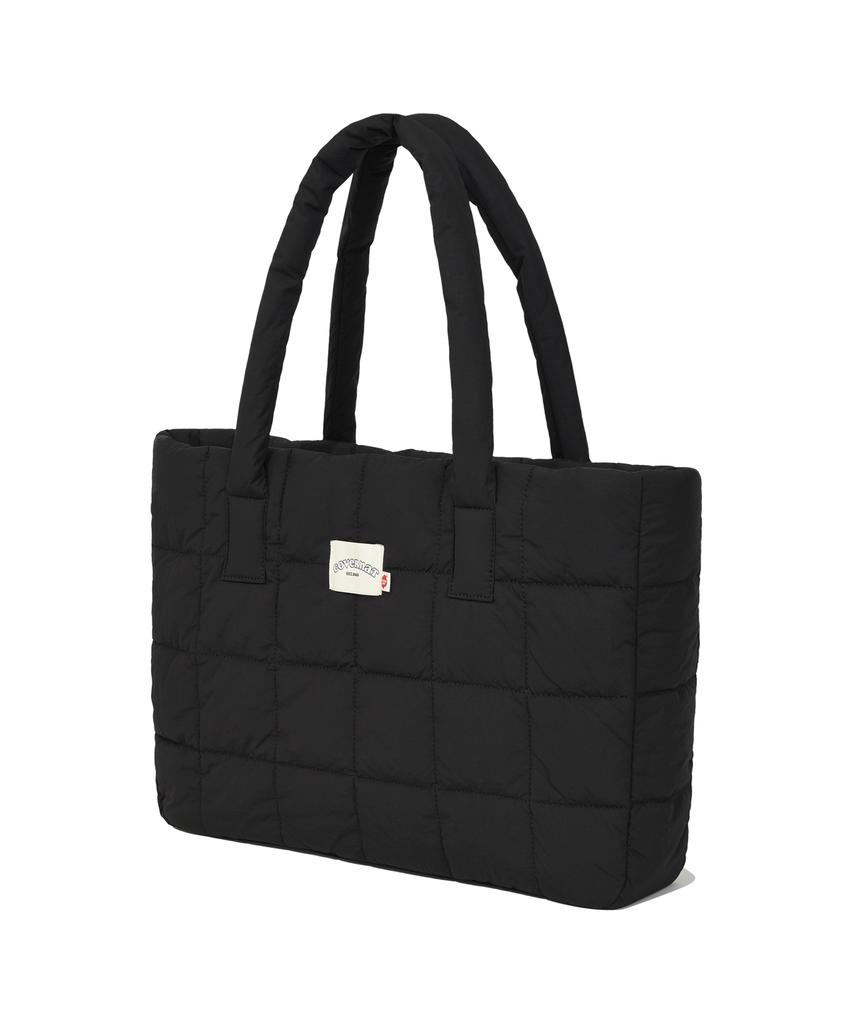 Covernat Woman Clover Heart Quilted Big Tote Bag Black