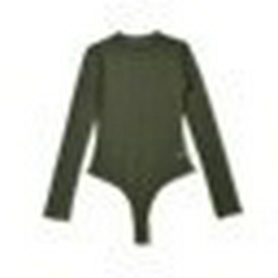 2024 Summer Mesh See-Through Round Neck Long Sleeve Bodysuit