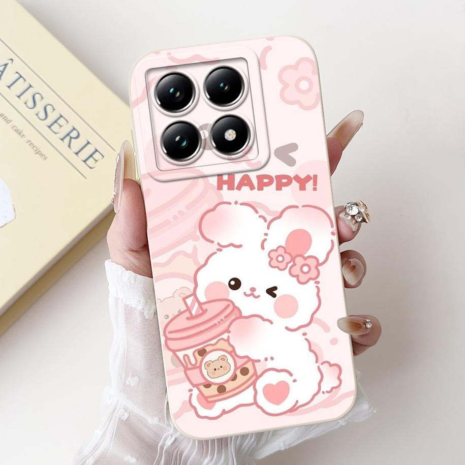For Xiaomi 14T Pro Case For Xiaomi 14T Phone Case Cute Panda Rabbit Luxury TPU Protective Skin Cover For Xiaomi Mi 14T Pro Coque