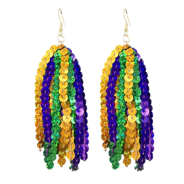 Playful Carnival Earrings With Bright Tassels Accents Comfortable Ear Accessories Jewelry For All Day Wear