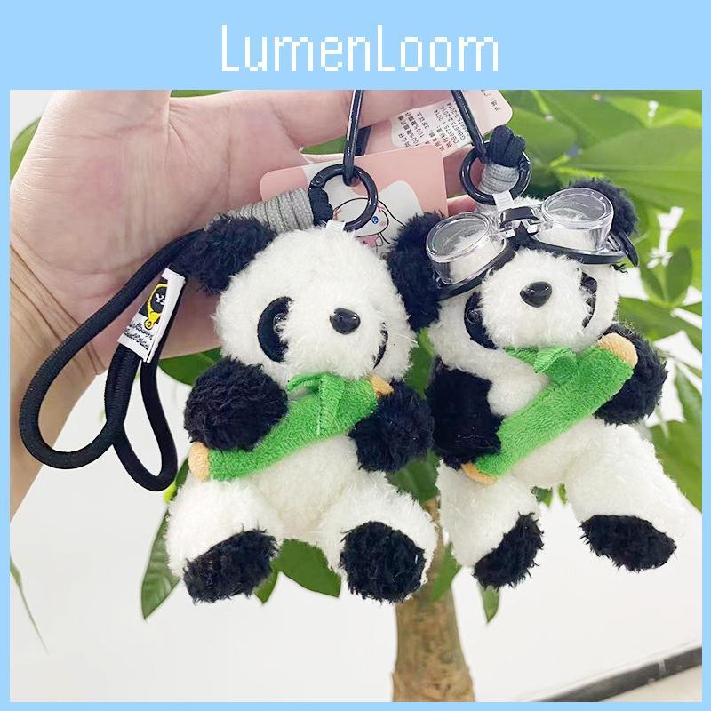 Adorable Plush Panda Keychain Pilot Bear Doll Cute Bag Charm Gift For Kids