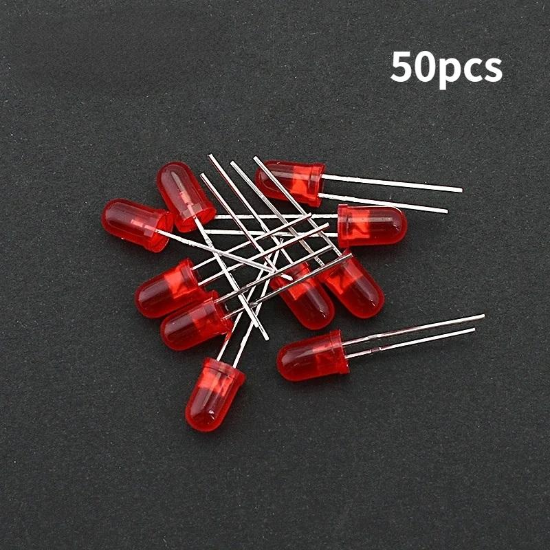 50/60/100PCS 5mm LED Diode White Yellow Red Green Blue Assorted Kit DIY LEDs Light Emitting Set Electronic Diy Kit