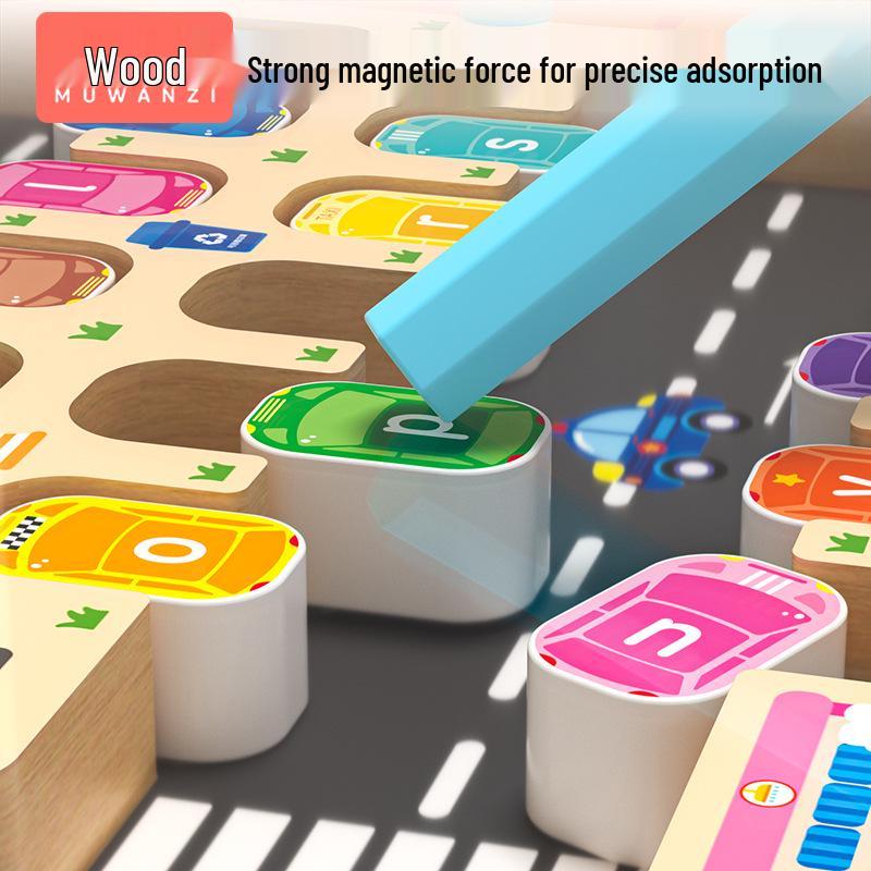 Kids Wooden Magnetic Maze: Pencil Control, Logical Thinking & Concentration Toy for Ages 3-6