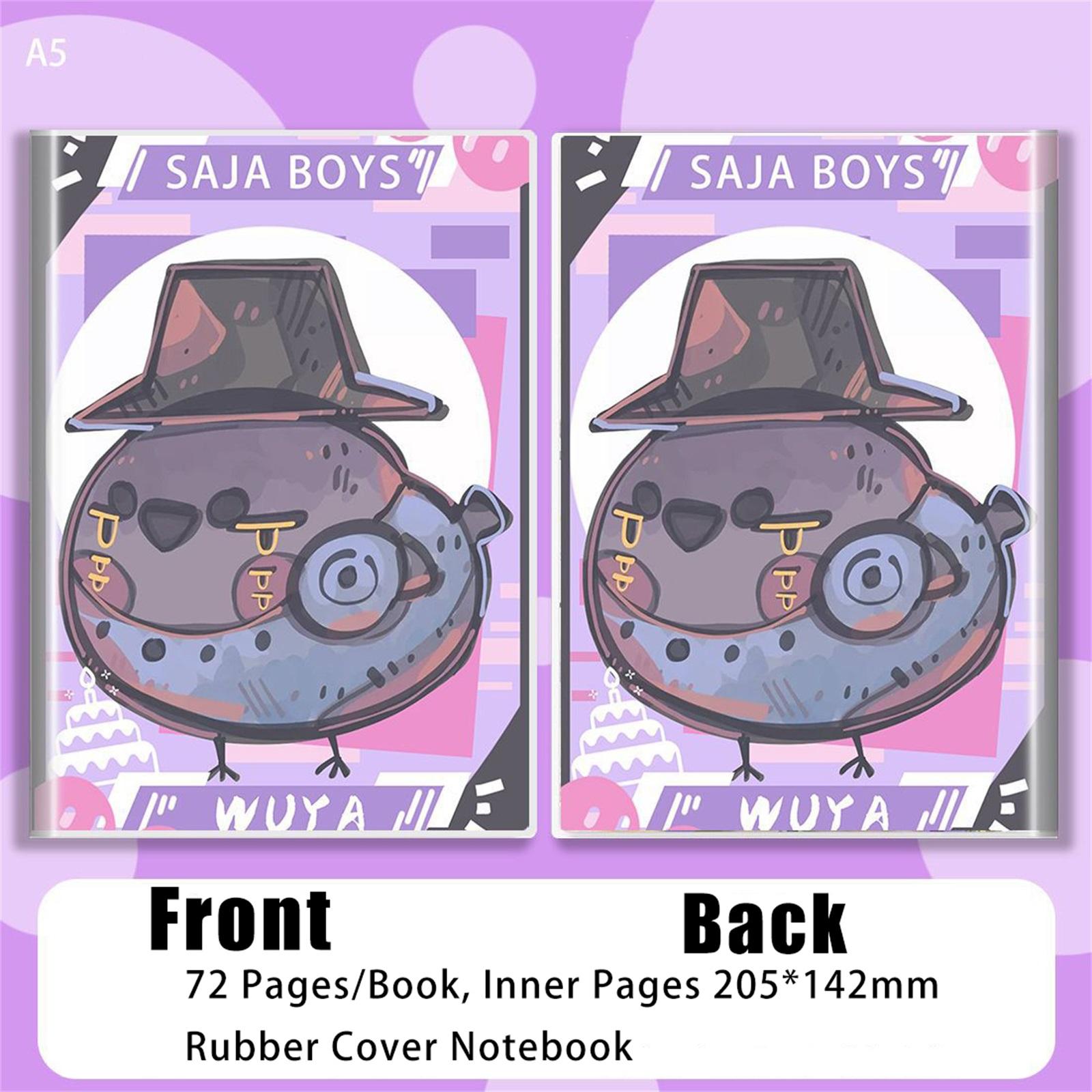 

Блокнот А5 формата с резиновой обложкой с двусторонним рисунком, 72 листа, водонепроницаемый дневник, блокнот с горизонтальной линовкой One Size