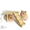 Wooden Hamster Cage Hideout Two Tier Platform House Compact Pet Habitat For Small Hamsters Home Display For Kids Birthday Gift