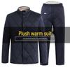 Men's Winter Cotton Jacket and Pants Set with Plus Velvet Lambswool - Warm Thickened Grandpa Style