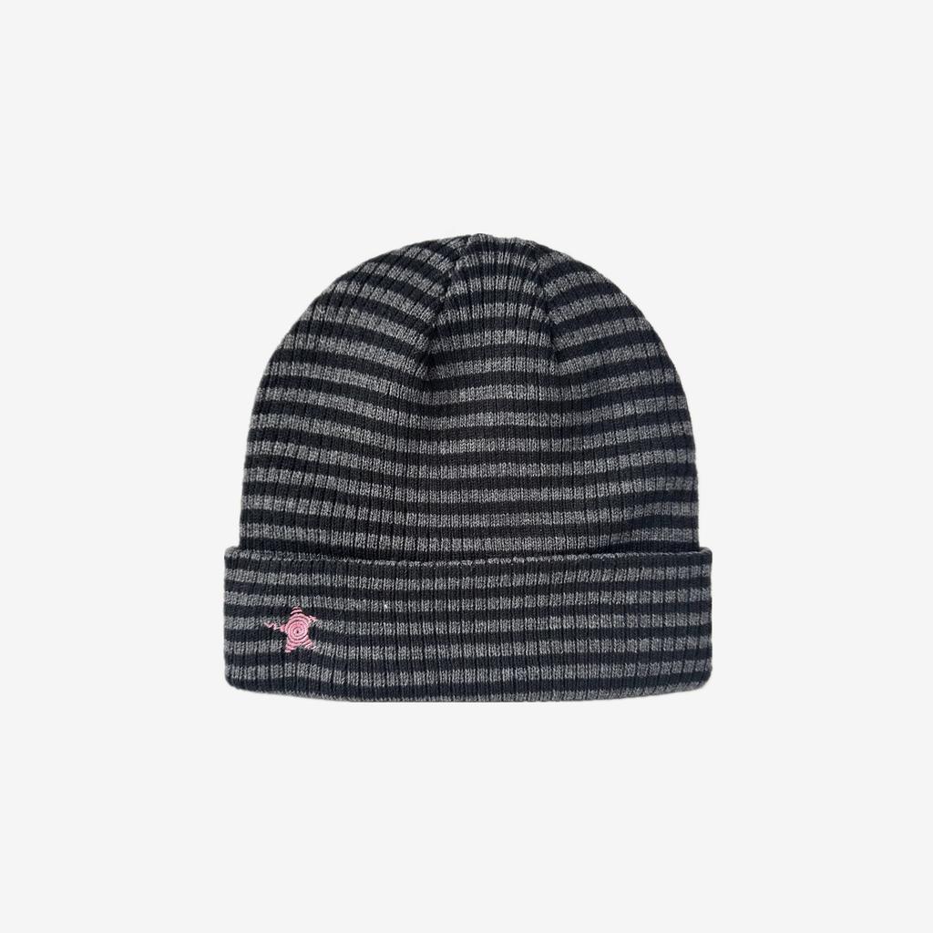 Autumn Winter Women Korean Fashionable Striped Wool Beanie Cap 5 Star Embroidery Knitted Beanie Cap