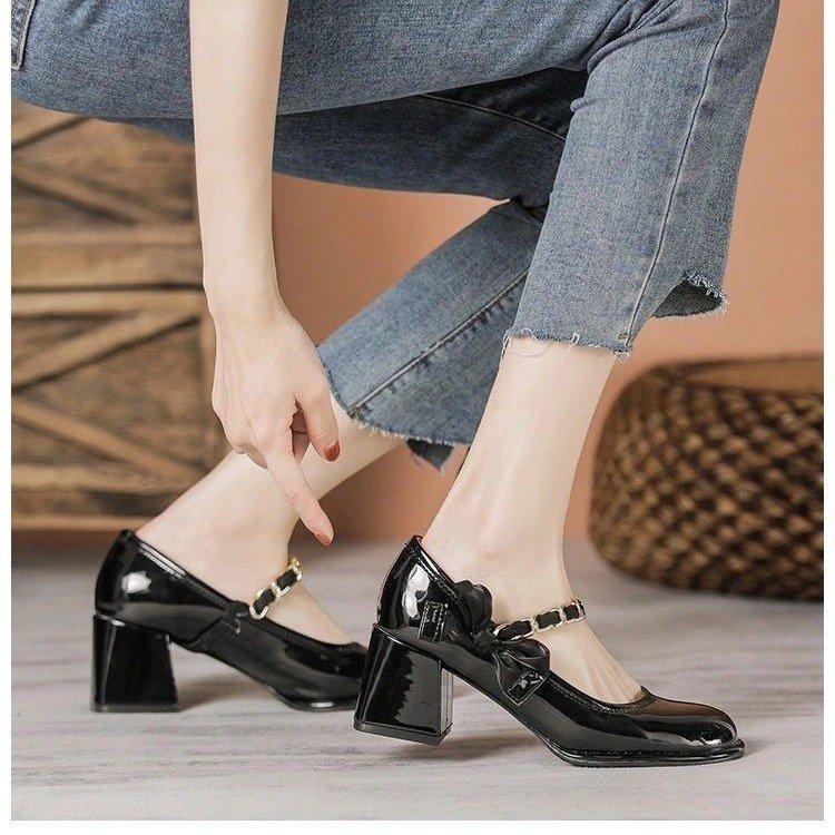 Summer Mary Jane women's shoes new spring and summer thick heel high heel bow temperament