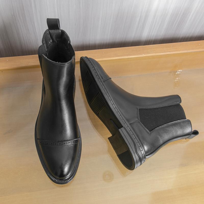 Fashion New Trend Chelsea Boots Fashion Mens Business Casual Shoes British Style High Top Shoes Classic Ankle Boots Versatile Male Botas